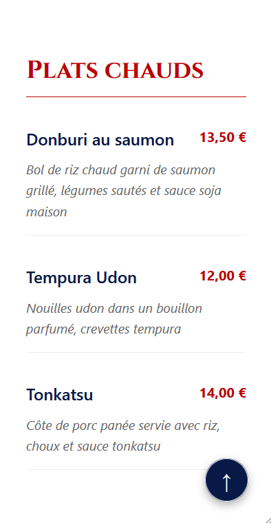 Aperçu version mobile