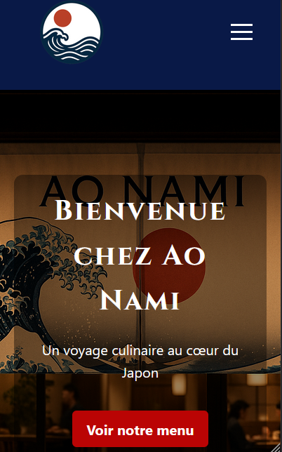 Aperçu site restaurant japonais Ao Nami