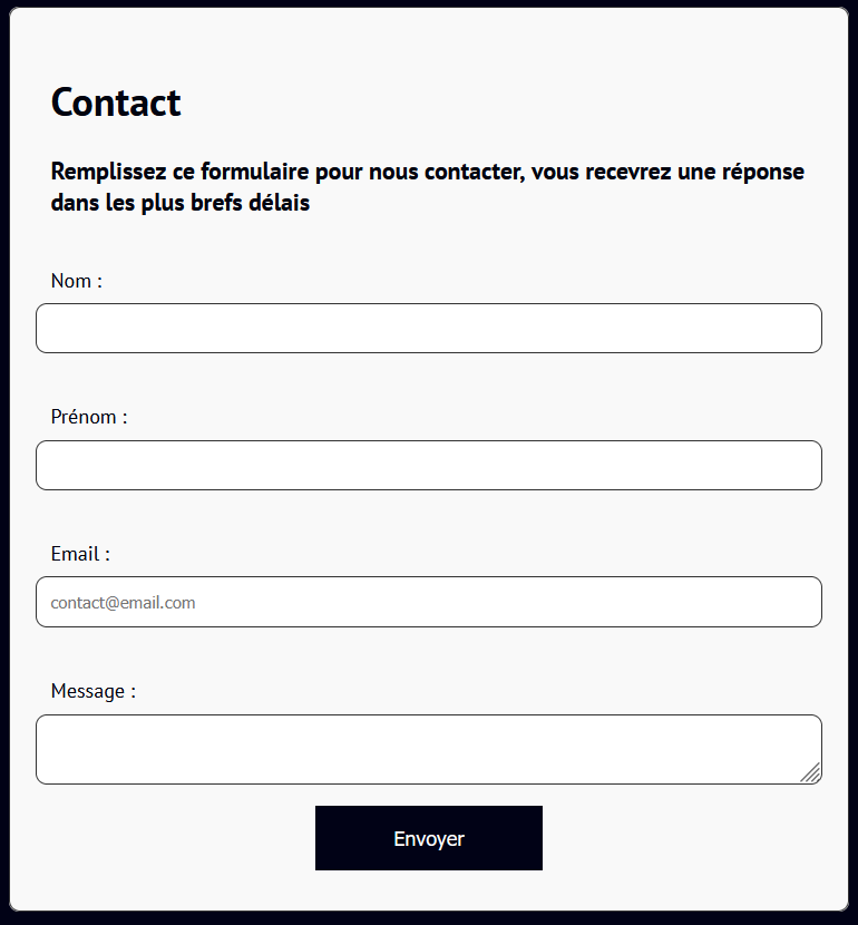 Formulaire style classique