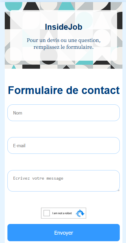 Formulaire style moderne version mobile
