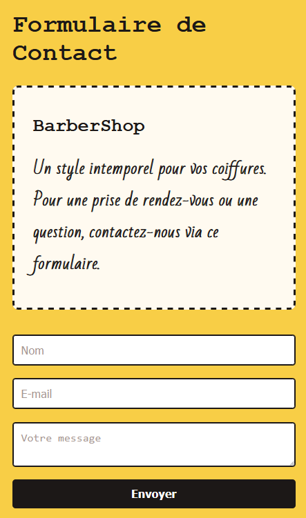 Formulaire style rétro version mobile